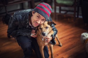 Gooding and his dog, Silo