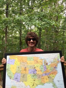 Gooding with a map of the United States